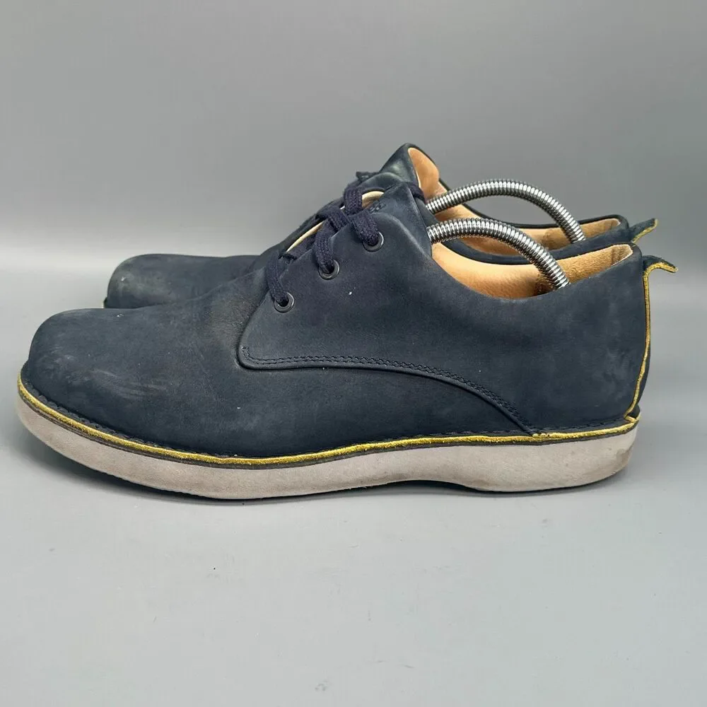 Samuel Hubbard Free Men 11 Navy Blue Nubuck Leather Oxford Shoes Lace-Up Classic